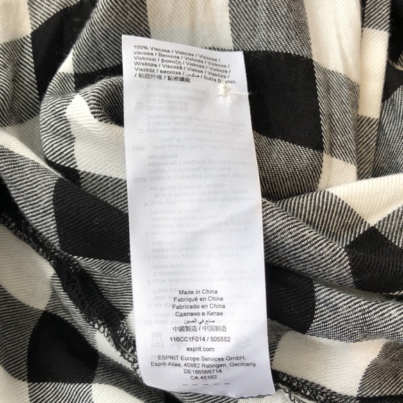 Esprit EDC black and white plaid shirt - Picture 6 of 6